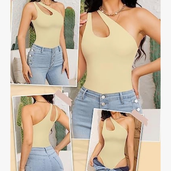 One Shoulder Cutout Front Backless Sleeveless Going Out Bodysuit - Picture 5 of 9
